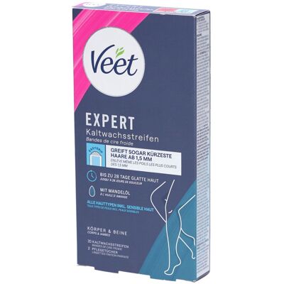 Veet Expert Kaltwachsstreifen für Körper und Beine 20 ct Veet Expert Kaltwachsstreifen für Körper und Beine 20 ct
