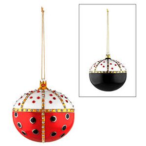 Alessi Fleurs De Jori Dekokugel Re Coccinello, Marienkäfer König, Weihnachtskugel, 8 x 6 cm