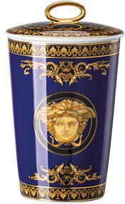 Versace by Rosenthal Duftkerze Medusa, blau/gold