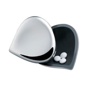 Alessi Chestnut Pillendose, 18/10-Edelstahl, Einhand-Verschluss, 5 x 5 x 2,5 cm, silbern