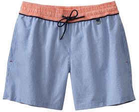 HOM Seersucker-Badeshorts, 54 - Blau/Rot/Weiss