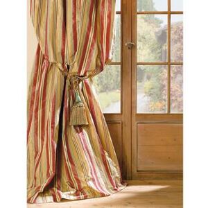 ili-Stoffe Vorhang Striato, 132 x 280 cm - Creme/Rot/Grün - 2er-Set