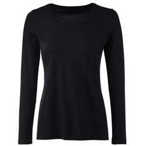 Basic-Shirt swiss+cotton, Langarm-Rundhals - 40 - Schwarz