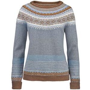 Eribé 6 Farben Fair-Isle-Pullover, 38/40 - Hellblau/Hellgrau/Braun/Senf