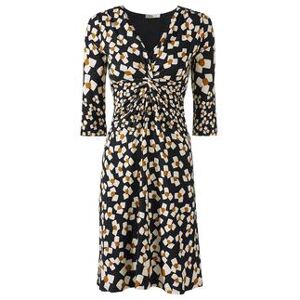 KD-Klaus Dilkrath KD Jersey-Kleid Abstract Flowers, 44 - Ecru/Schwarz