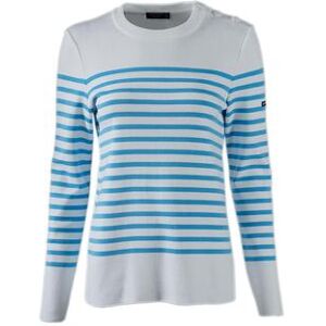 Saint James Baumwoll-Streifenpullover, 42 - Weiss/Blau