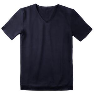 Piqué-Pyjama-Langarm-Polo, V-Shirt, -Shorts oder -Hose, V-Shirt - 56 - Navy