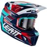 Leatt Moto 8.5 V22 Composite Motocross Helm mit Brille XL Rot Blau