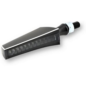 HIGHSIDER LED Sequenz-Blinker STS 1, schwarzes 2C Gehäuse, getöntes Glas.  Schwarz Silber