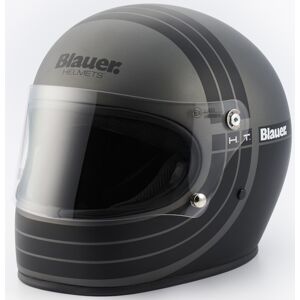 Blauer 80's Helm M Schwarz Silber
