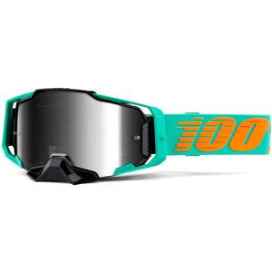 100% Armega Mirror Clark Motocross Brille Einheitsgröße Silber