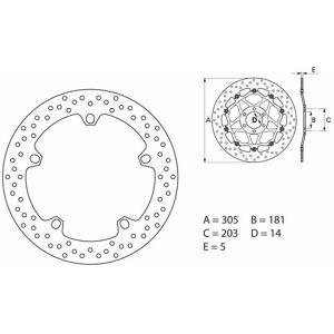 Brembo S.p.A. Serie Oro Runde feste Bremsscheibe