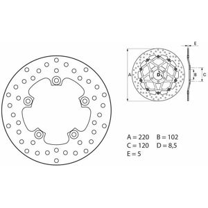 Brembo S.p.A. Serie Oro Runde feste Bremsscheibe