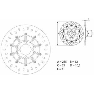 Brembo S.p.A. Serie Oro Runde feste Bremsscheibe