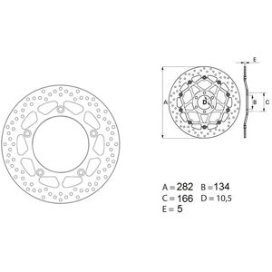 Brembo S.p.A. Serie Oro Runde feste Bremsscheibe