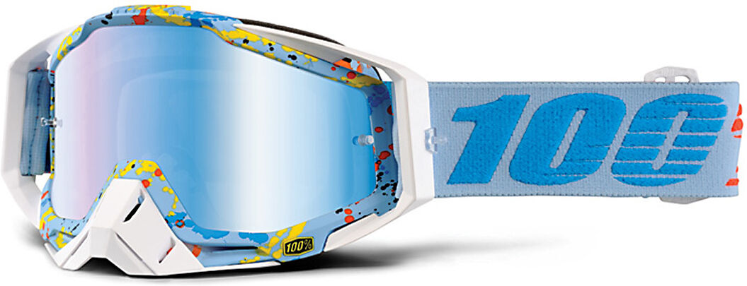 100% Racecraft Extra Motocross Brille Einheitsgröße Weiss Blau