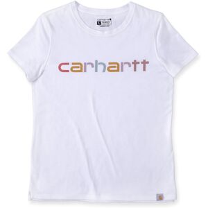 Carhartt Relaxed Fit Lightweight Multi Color Logo Graphic Damen T-Shirt XS Weiss