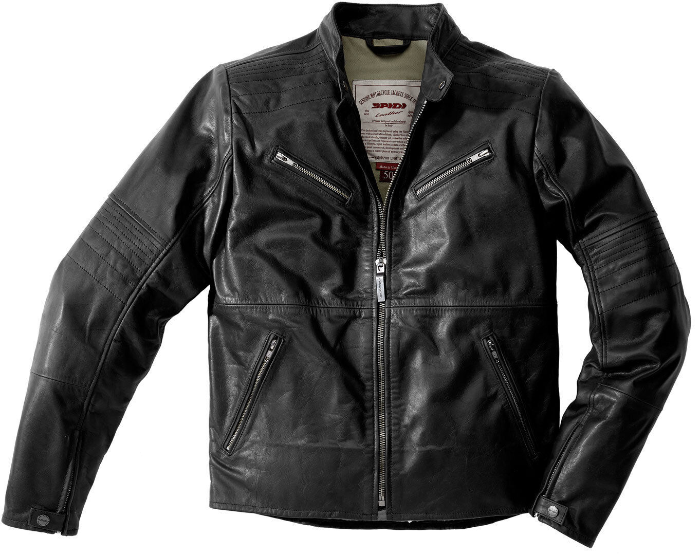 Spidi Garage Robust Motorrad Lederjacke 54 Schwarz