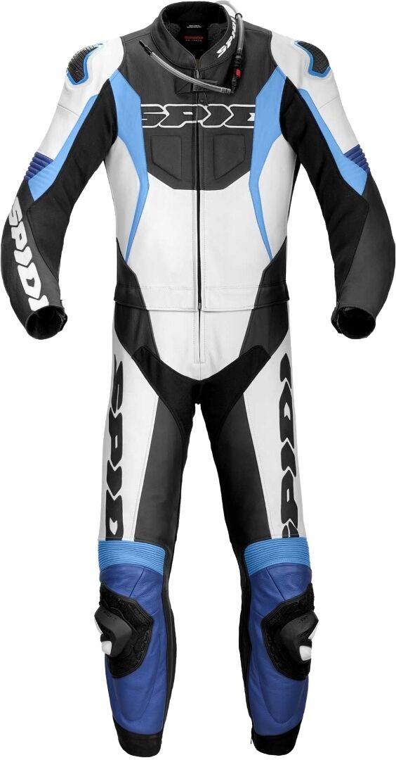 Spidi Sport Warrior Touring 2-Teiler Motorrad Lederkombi 52 Schwarz Weiss Blau