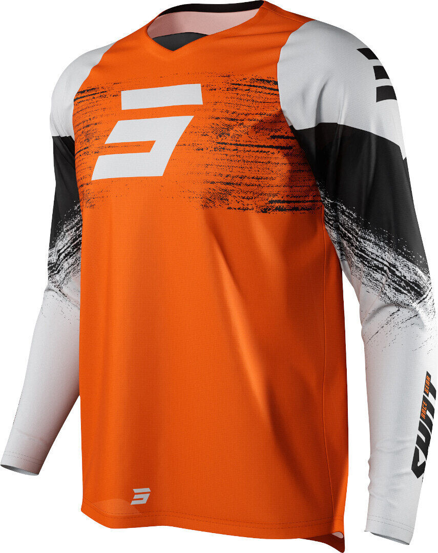 Shot Raw Burst Motocross Jersey L Weiss Orange