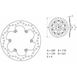 Brembo S.p.A. Serie Oro Runde feste Bremsscheibe