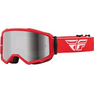 Fly Racing Zone Logo Motocross Brille  Weiss Rot