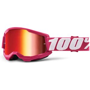 100% Strata 2 Chrome Motocross Brille Einheitsgröße Weiss Pink