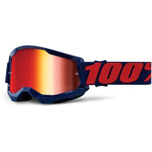 100% Strata 2 Chrome Motocross Brille Einheitsgröße Rot Blau