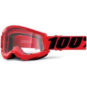 100% Strata 2 Clear Motocross Brille Einheitsgröße Schwarz Rot