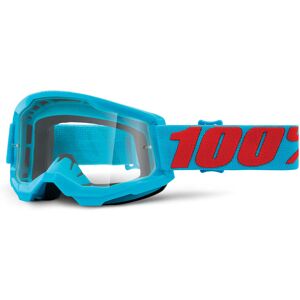 100% Strata 2 Clear Motocross Brille Einheitsgröße Rot Blau