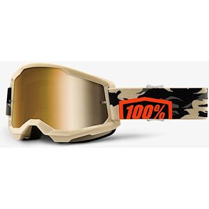 100% Strata 2 Kombat Motocross Brille  Schwarz Grau Grün Braun