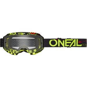 Oneal B-10 Attack Clear Motocross Brille Einheitsgröße Schwarz Gelb