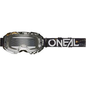 Oneal B-10 Attack Clear Motocross Brille Einheitsgröße Schwarz Weiss