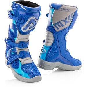 Acerbis X-Team Kinder Motorcross Stiefel 34 Grau Blau