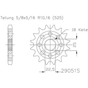 ESJOT Kettenritzel Sport, 17 Zähne, 525er Teilung