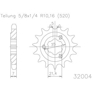 ESJOT Kettenritzel, 15 Zähne