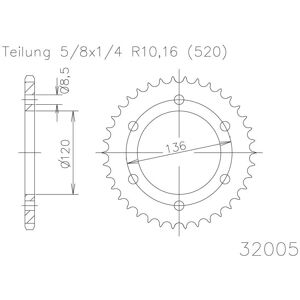 ESJOT Kettenrad, 45 Zähne