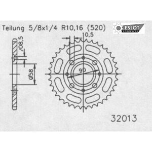 ESJOT Kettenrad, 45 Zähne