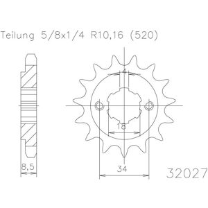 ESJOT Kettenritzel, 12 Zähne