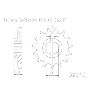 ESJOT Kettenritzel, 13 Zähne