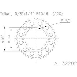 ESJOT Alu-Kettenrad, 47 Zähne