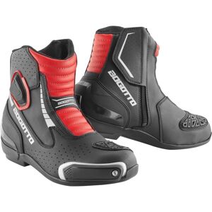 Bogotto Cartagena perforierte Motorrad Stiefel 45 Schwarz Weiss Rot