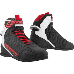 Bogotto Tokyo perforierte Motorrad Schuhe 44 Schwarz Weiss Rot