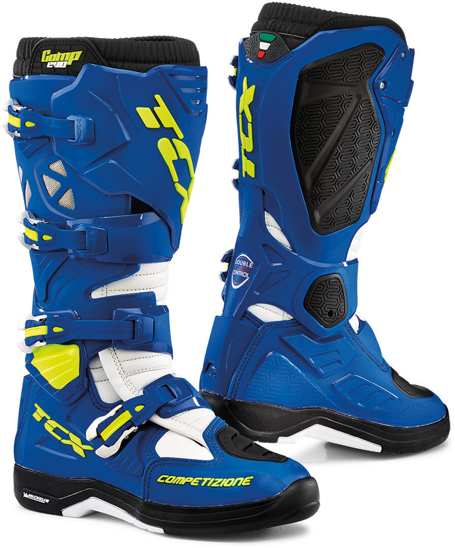 TCX Comp Evo 2 Michelin Motocross Stiefel 41 Weiss Blau