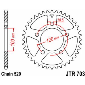 JT SPROCKETS Standard-Stahlkrone 703 - 520