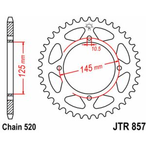 JT SPROCKETS Standard-Stahlkrone 857 - 520