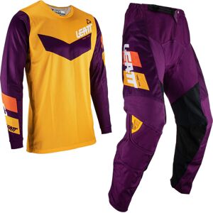 Leatt 3.5 Ride Jugend Motocross Jersey und Hose Set M Lila Orange