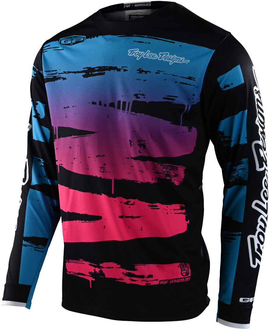 Troy Lee Designs One & Done GP Brushed Jugend Motocross Jersey S Schwarz Pink