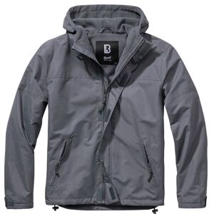 Brandit Windbreaker Frontzip Jacke L Schwarz Grau