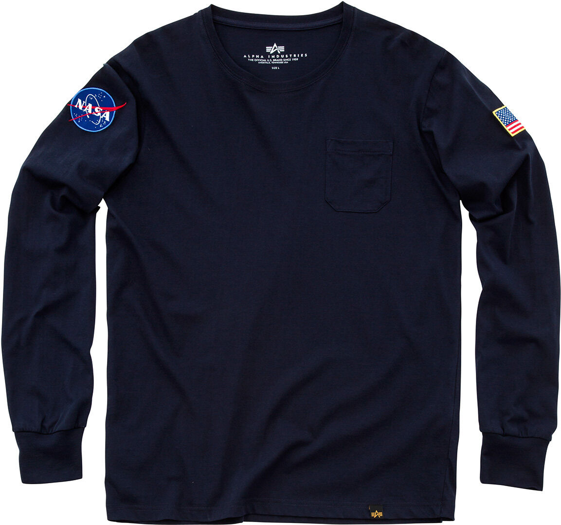 Alpha Industries Nasa Langarmshirt L Blau